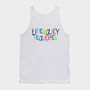 Cute Literacy Teacher Gift Idea Back to School Tank Top